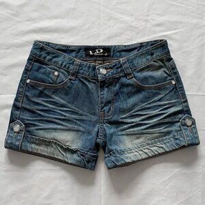 Distressed High-Rise Denim Shorts – Size S